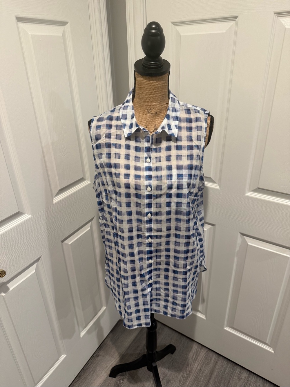 Orvis Women’s Blue and White Check Cotton Shirt